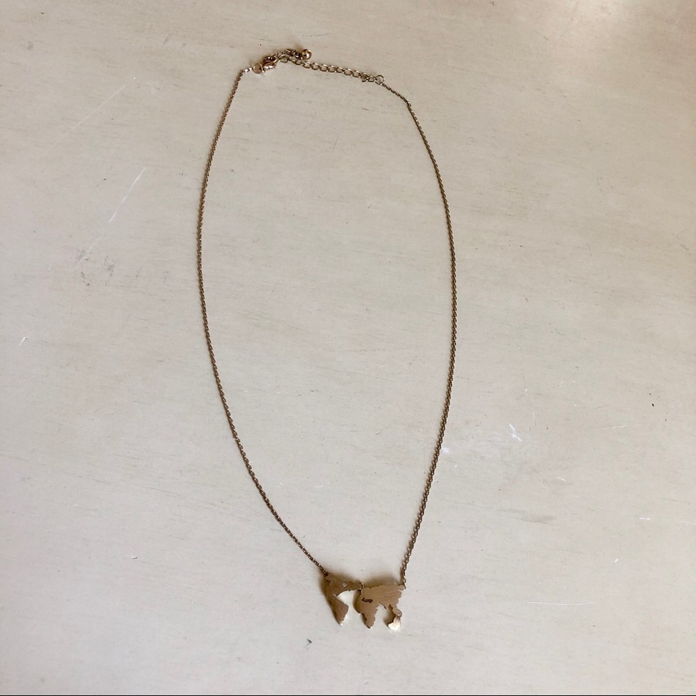 World Map Necklace, Globe Necklace, travel - Picture 2 of 2